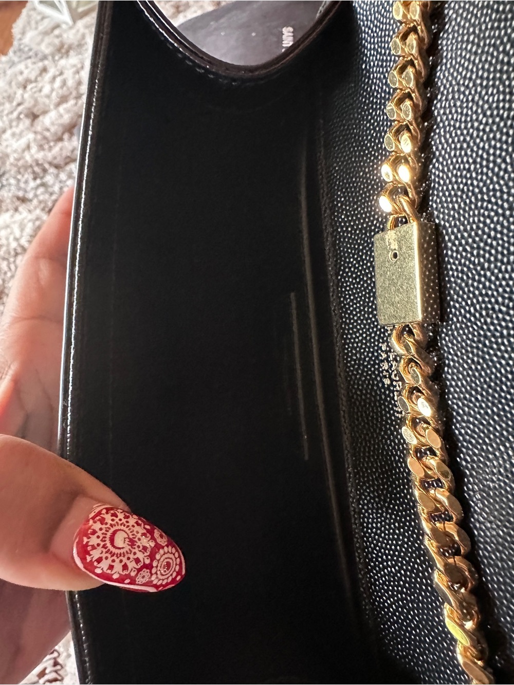 YSL Black Leather Monogram Chain Tassel Shoulder Bag-Never Used!!! - Picture 4 of 7